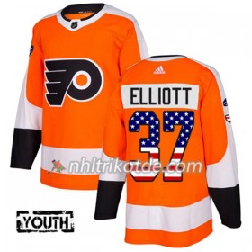 Philadelphia Flyers Trikot Brian Elliott 37 Adidas 2017-2018 Orange USA Flag Fashion Authentic - Kinder